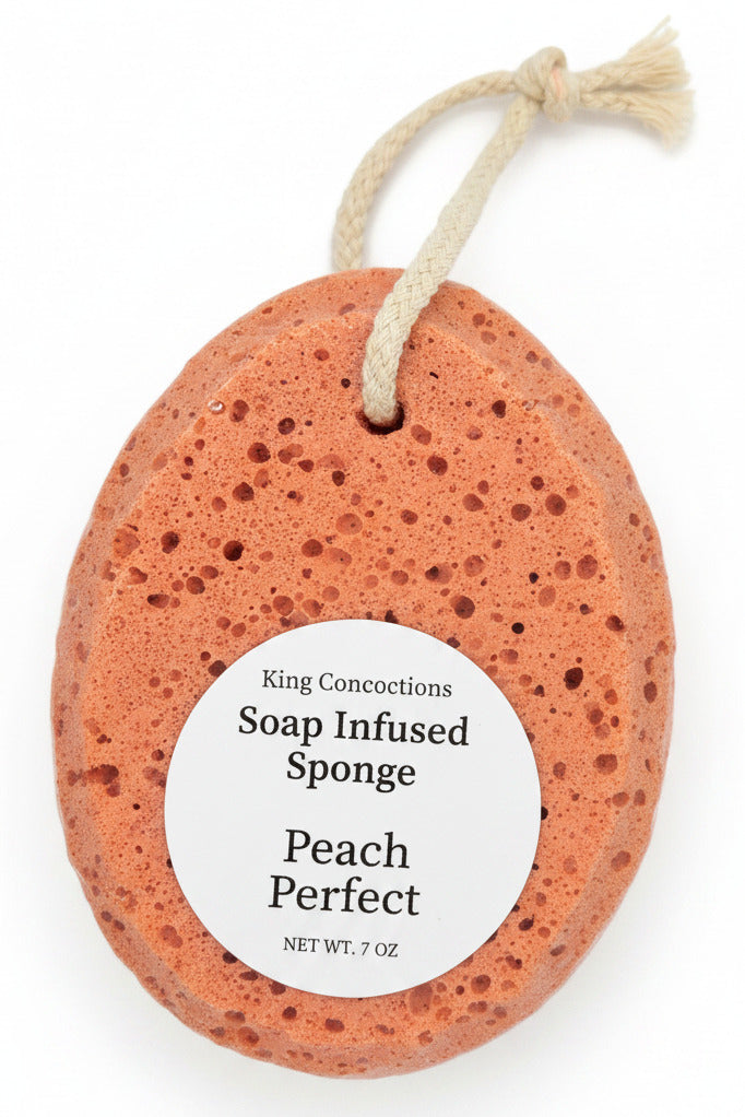 Perfectly Peach | 7oz Soap Infused Bath Sponge